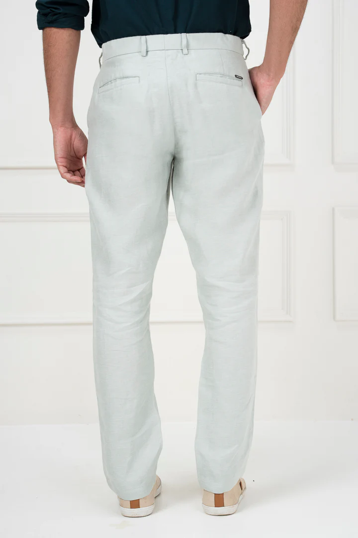 Tea green 100% Linen Pants - Image 6