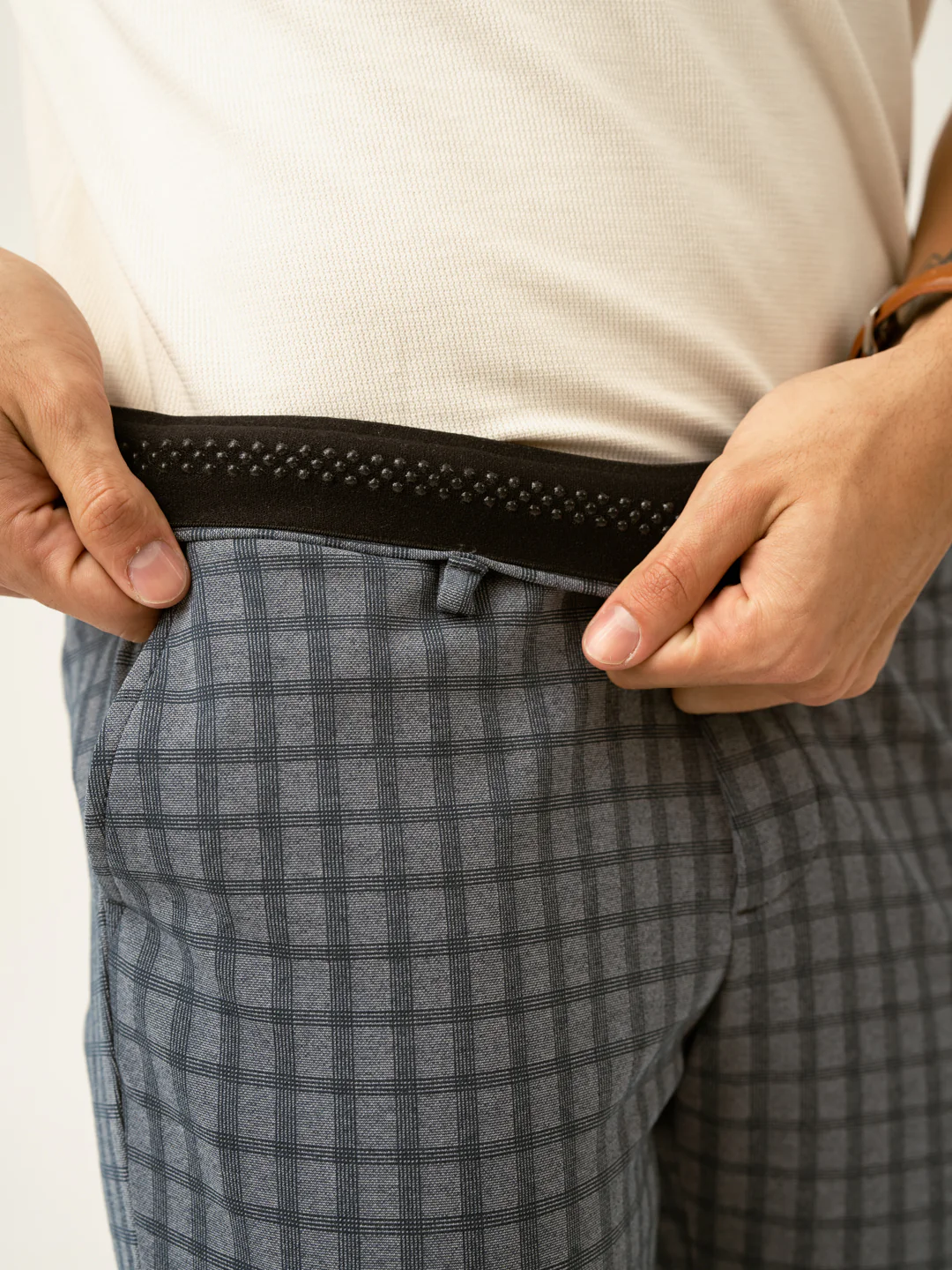 Teal Blue Window Checks Power-Stretch Pants - Image 4