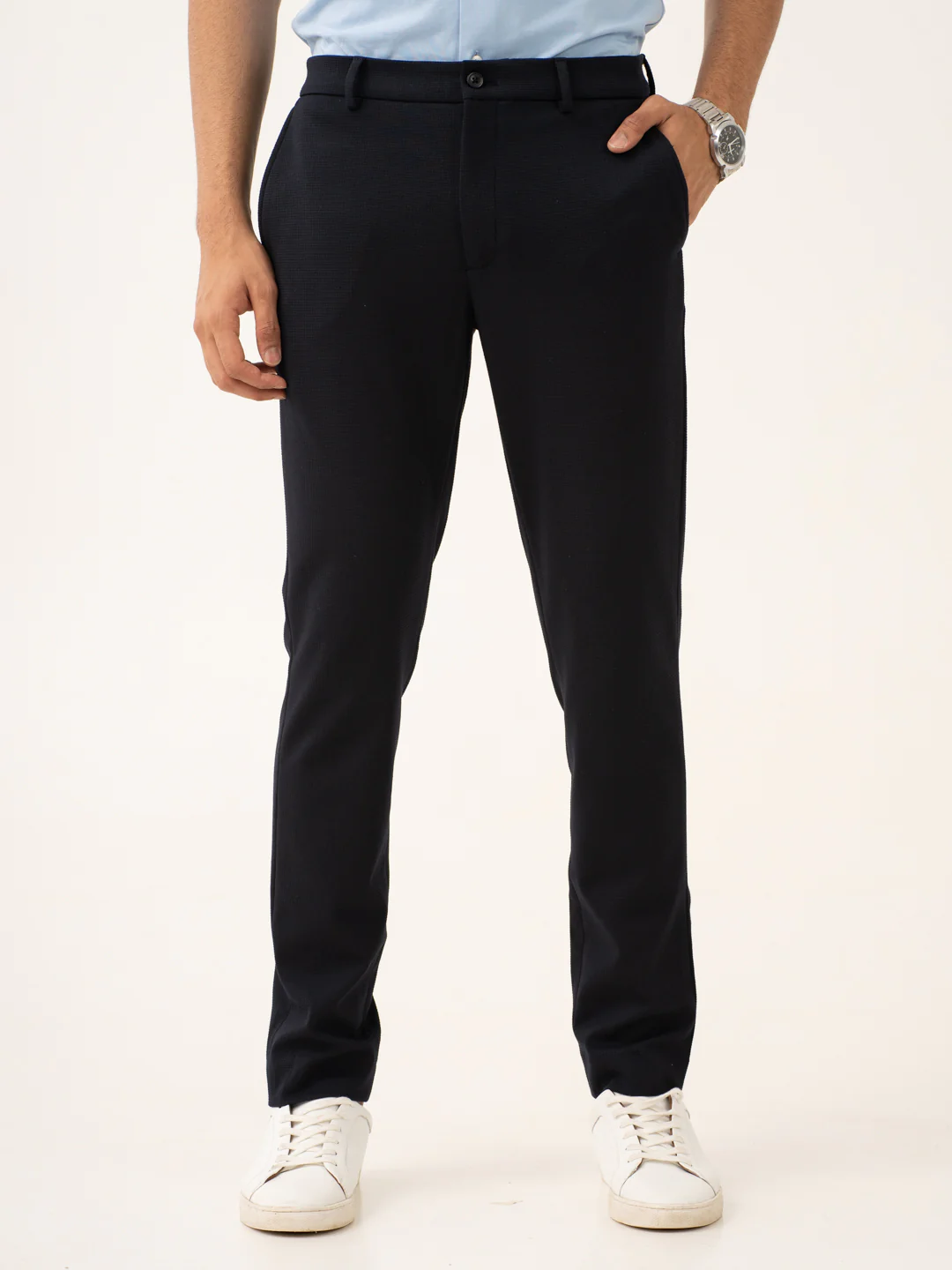 Terminal Navy Waffle Textured Power-Stretch Pants - Image 10