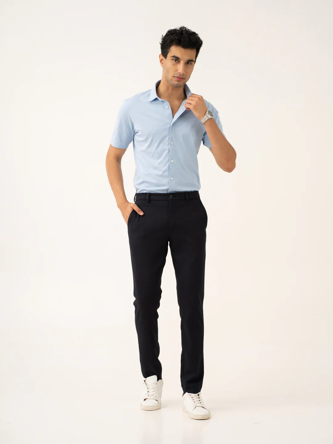 Terminal Navy Waffle Textured Power-Stretch Pants - Image 2