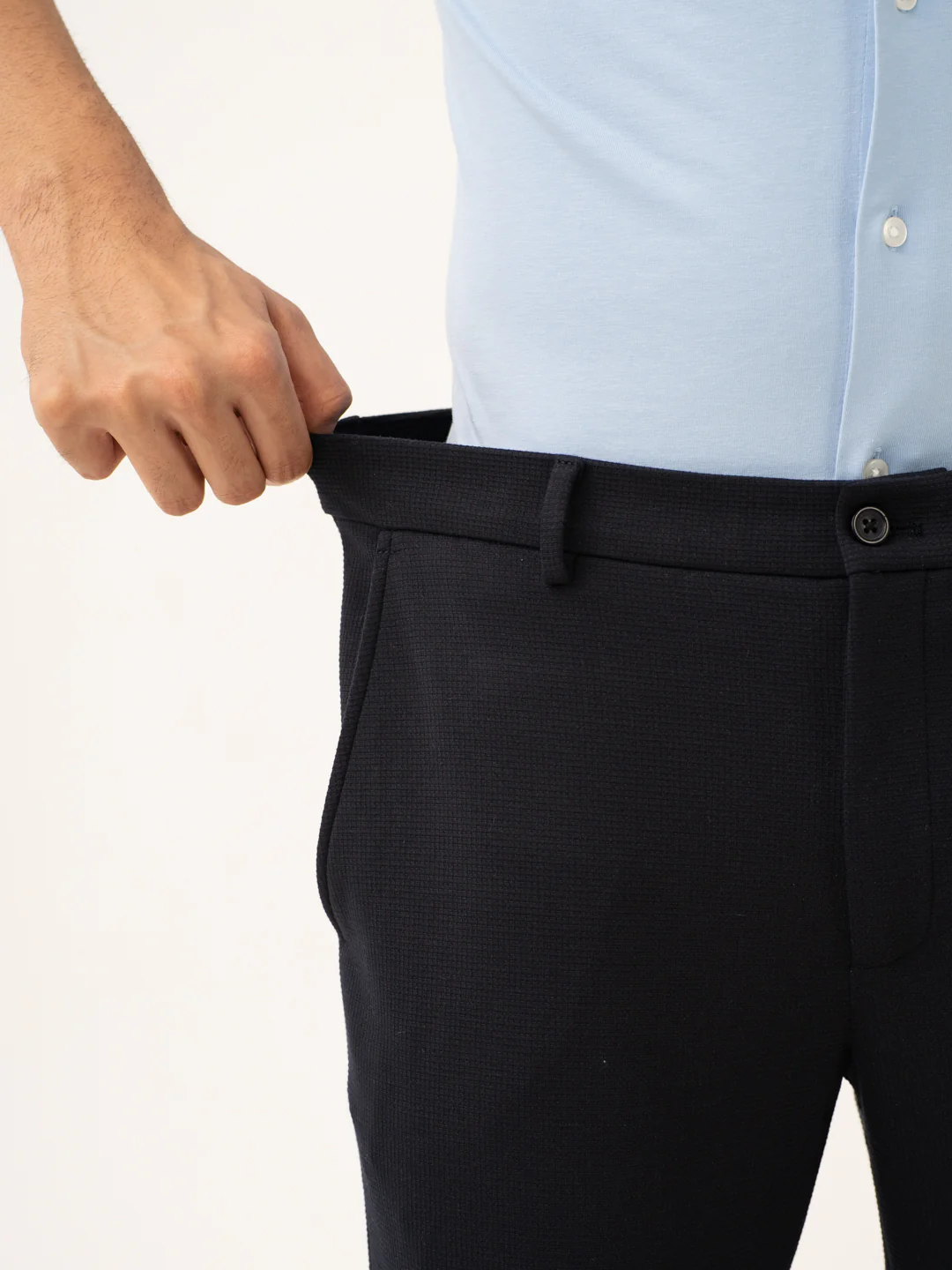 Terminal Navy Waffle Textured Power-Stretch Pants - Image 4
