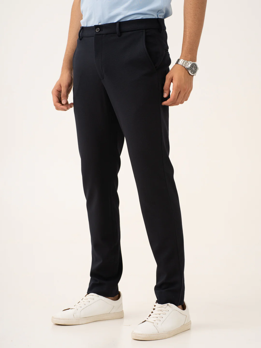 Terminal Navy Waffle Textured Power-Stretch Pants - Image 5