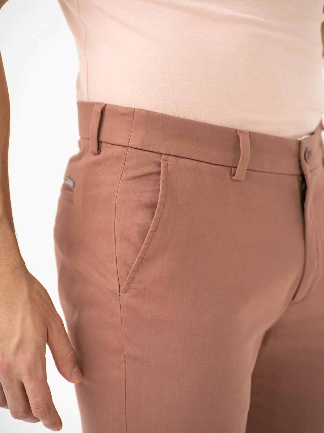 Terracotta Brown Slim Fit Stretch Chinos - Image 10