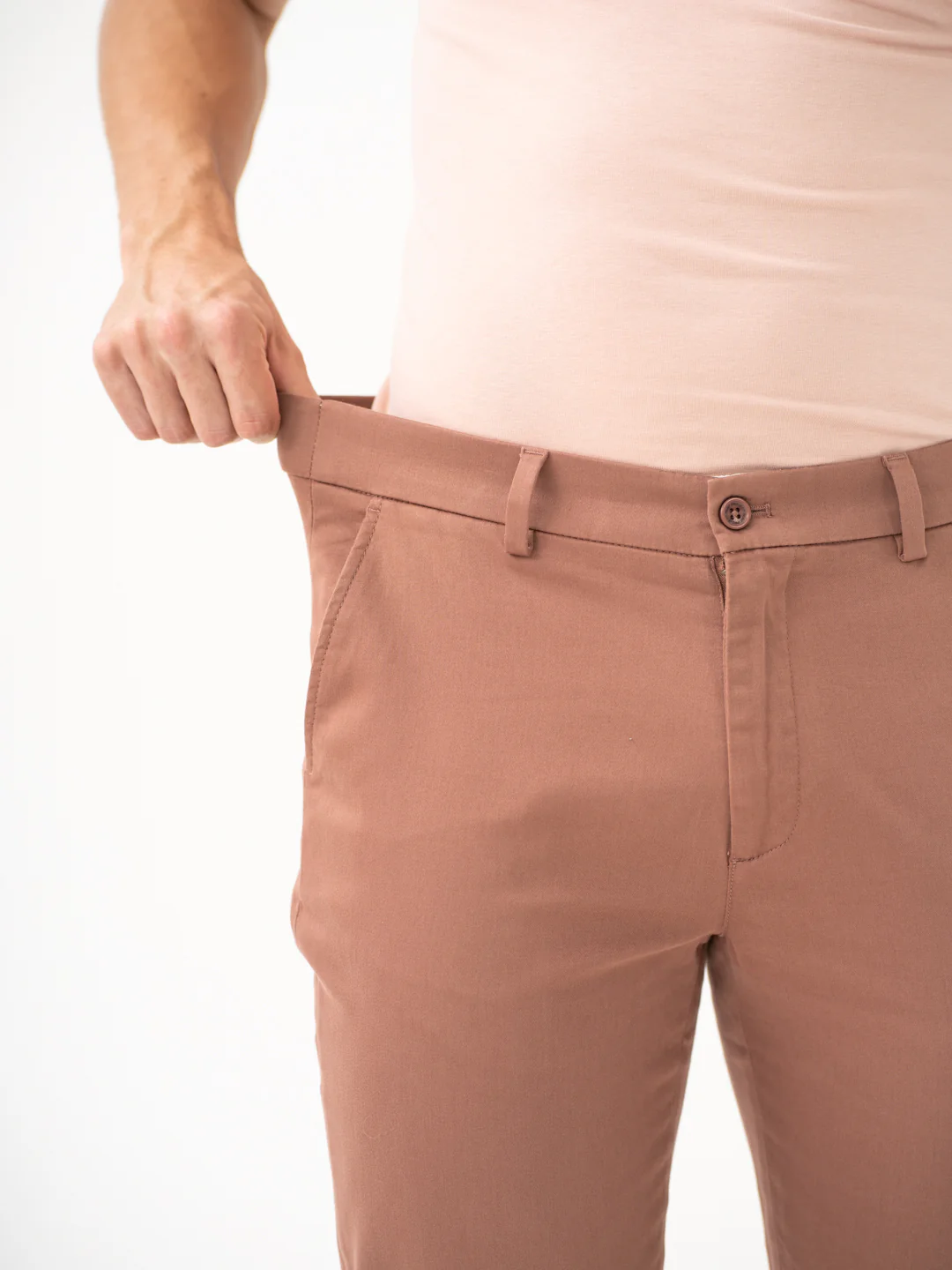 Terracotta Brown Slim Fit Stretch Chinos - Image 4