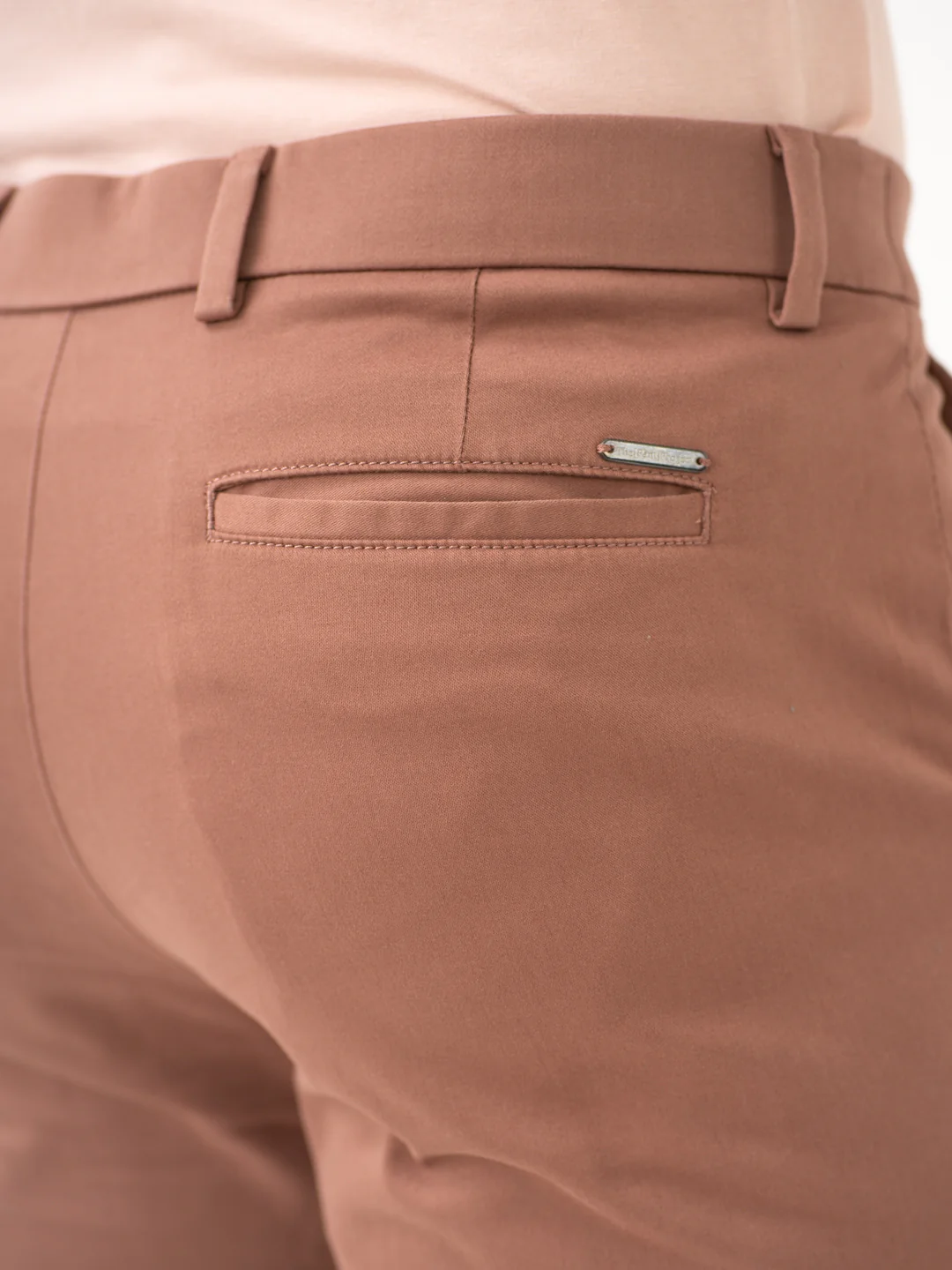 Terracotta Brown Slim Fit Stretch Chinos - Image 5