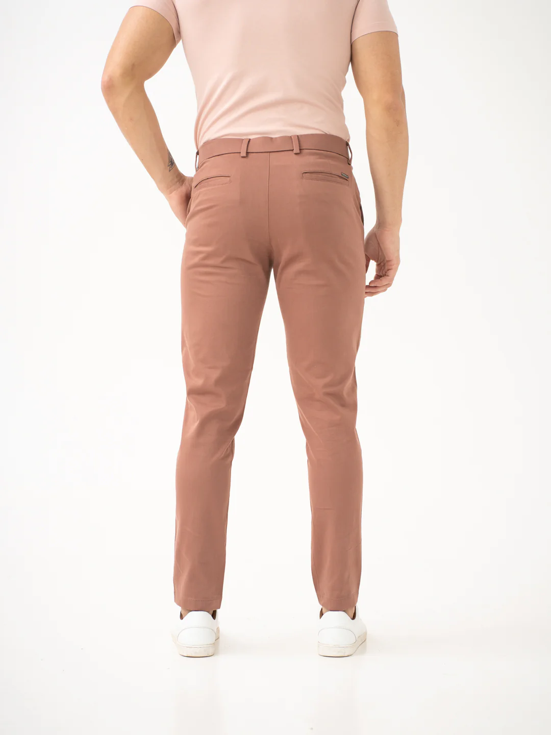 Terracotta Brown Slim Fit Stretch Chinos - Image 6