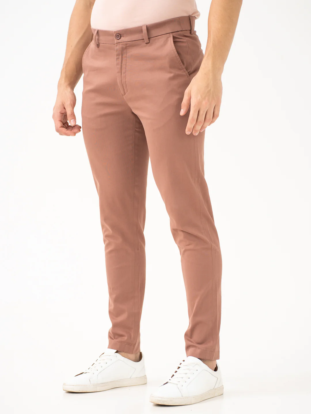Terracotta Brown Slim Fit Stretch Chinos - Image 9