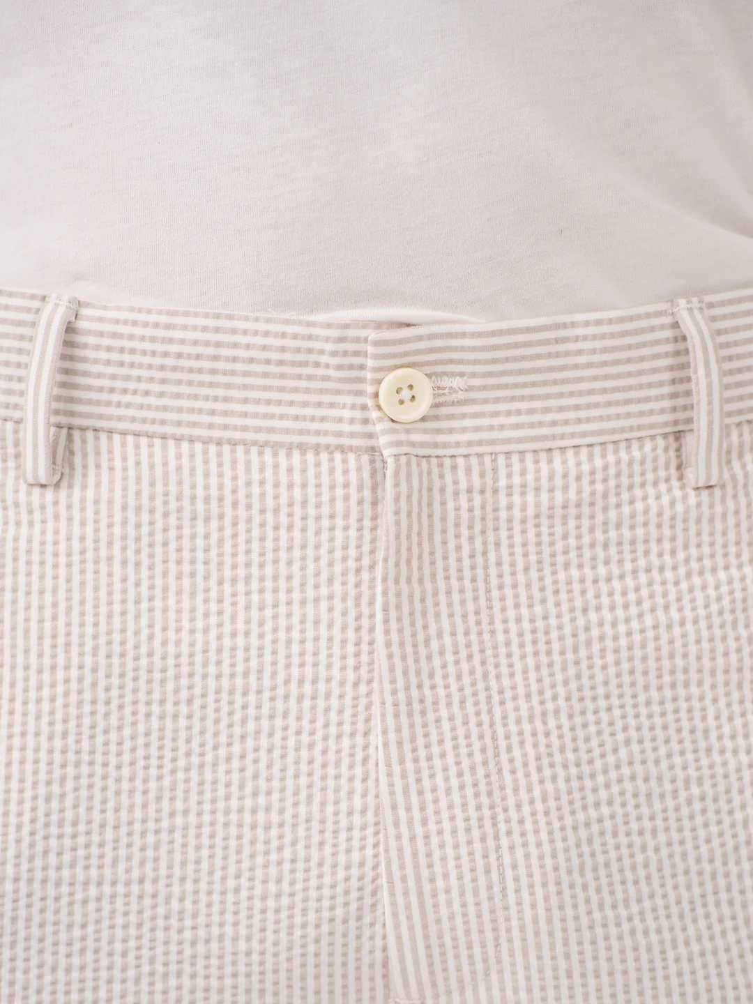 Terrain Taupe Stripes Seersucker Chino Shorts - Image 10