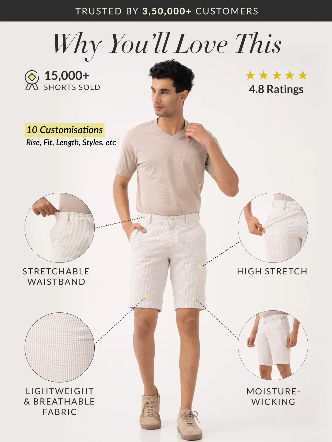 Terrain Taupe Stripes Seersucker Chino Shorts - Image 2