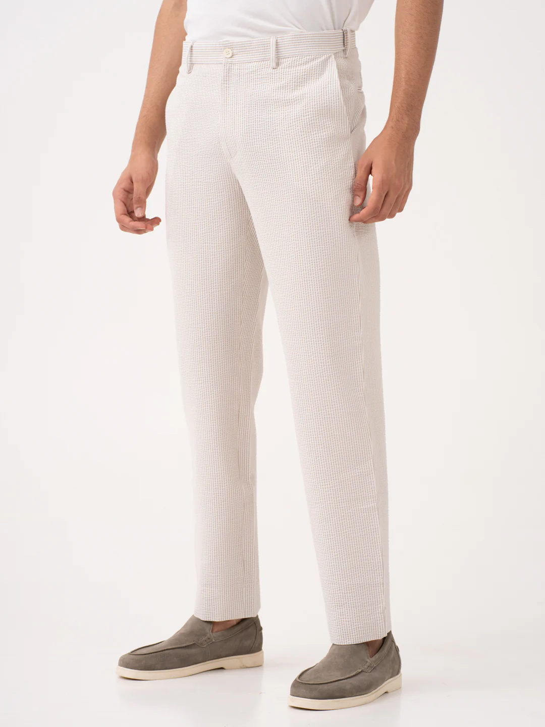 Terrain Taupe Stripes Seersucker Pants - Image 10