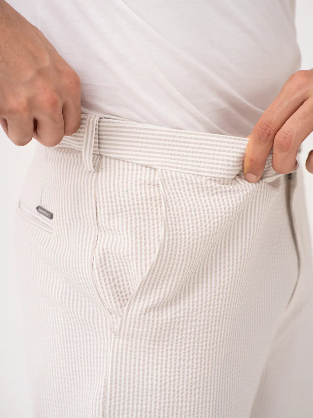 Terrain Taupe Stripes Seersucker Pants - Image 6