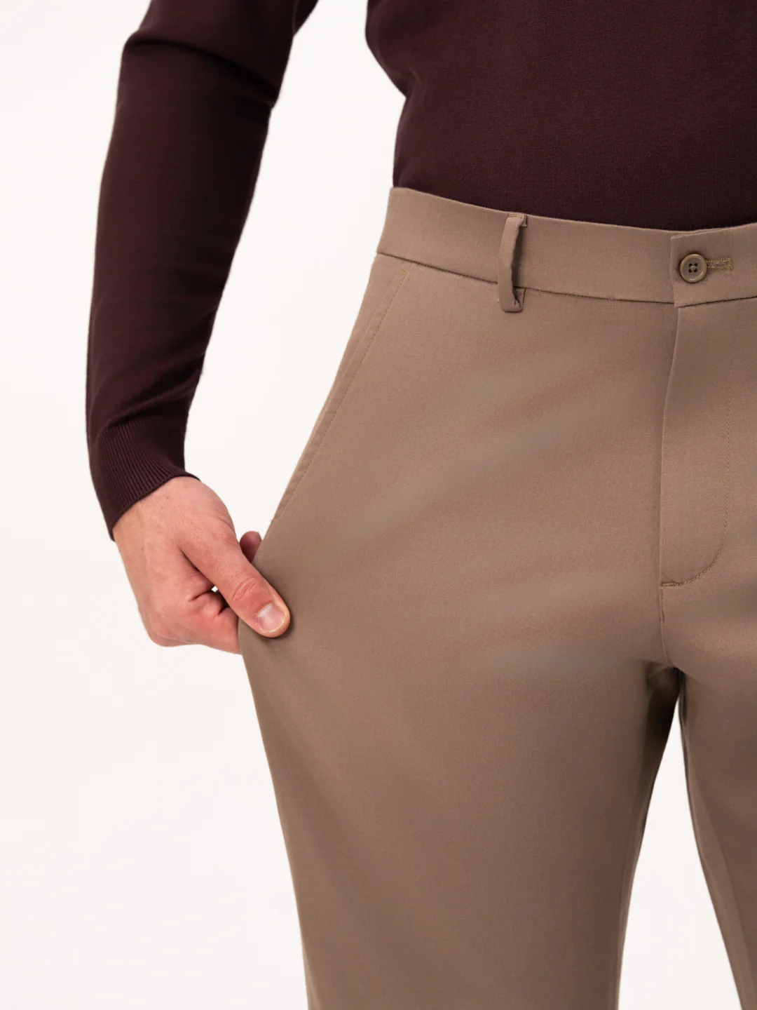 Terranova Khaki Relaxed Fit Stretch Chinos for Men - Image 4