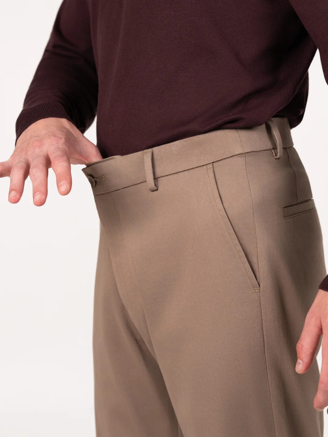 Terranova Khaki Relaxed Fit Stretch Chinos for Men - Image 5