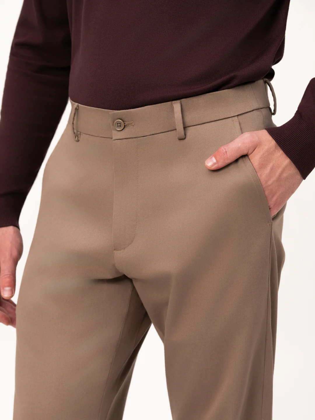 Terranova Khaki Relaxed Fit Stretch Chinos for Men - Image 9