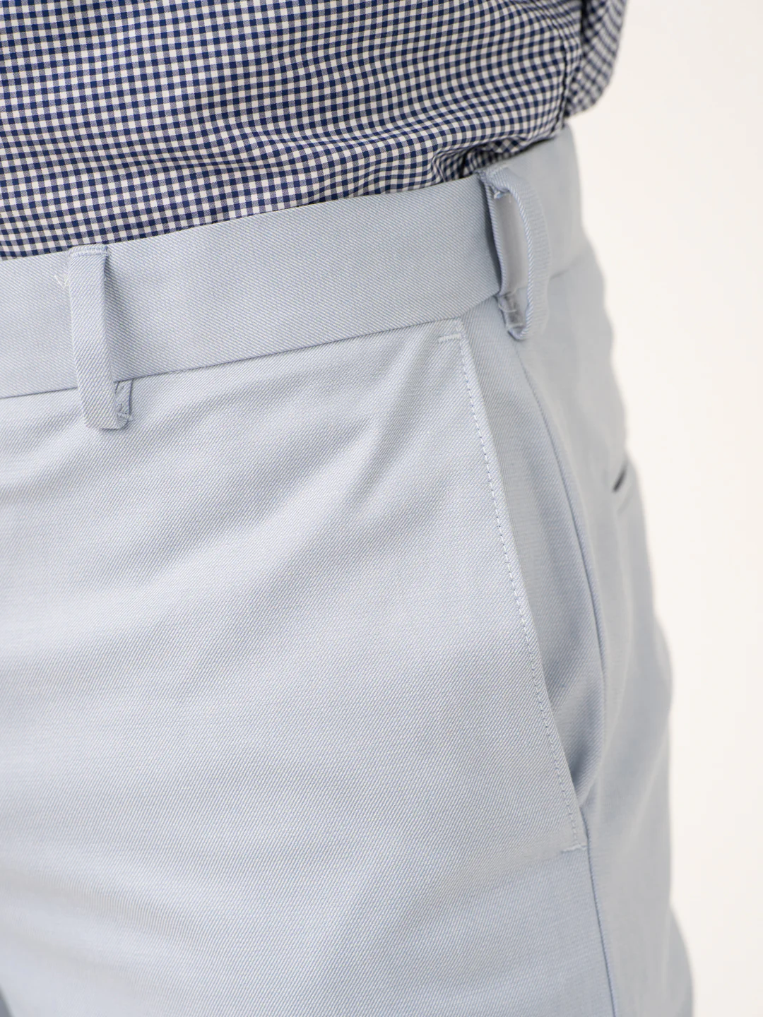 Theo Blue Twill Stretch Formal Pants - Image 9