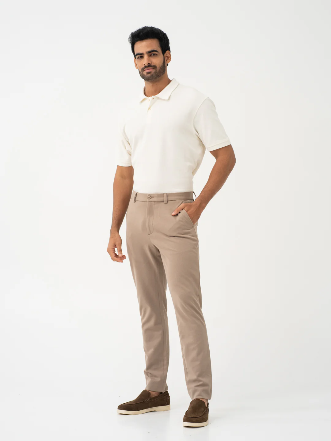 Thistle Beige Twill Slim Fit Power Stretch Pants - Image 11