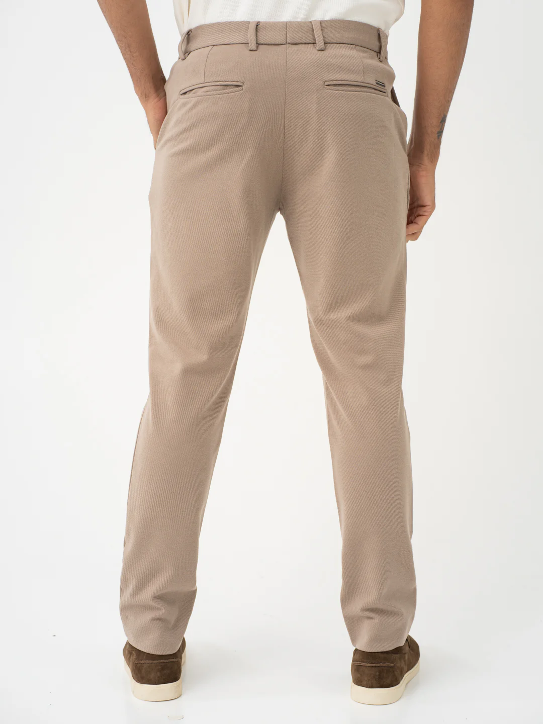 Thistle Beige Twill Slim Fit Power Stretch Pants - Image 7