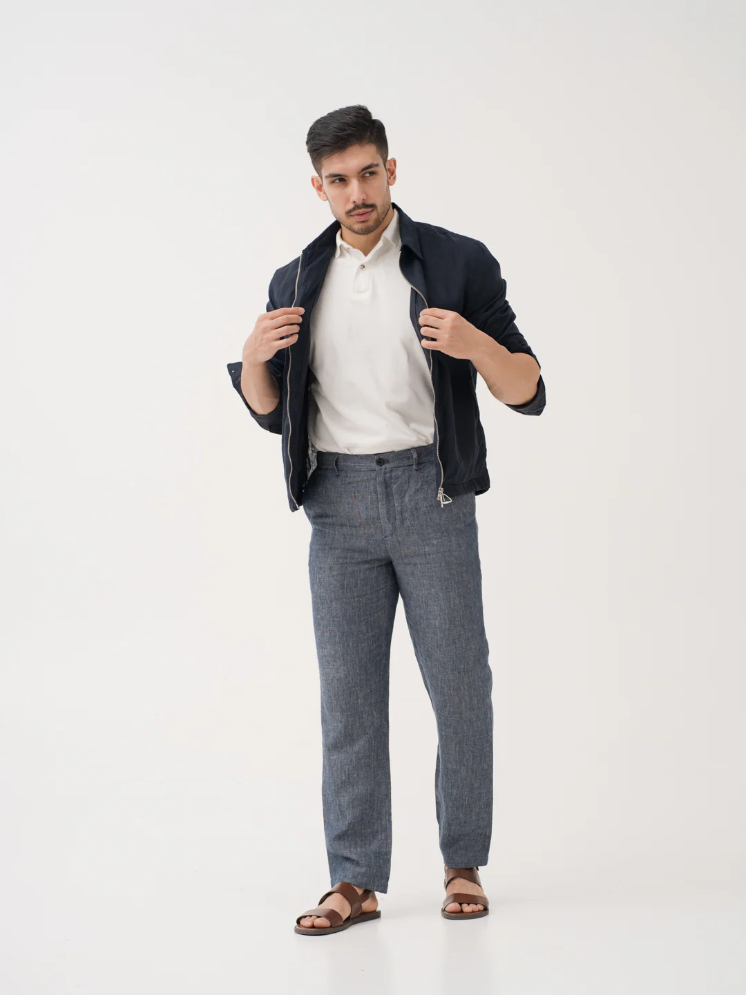 Thryv Indigo 100% Linen Pants - Image 2
