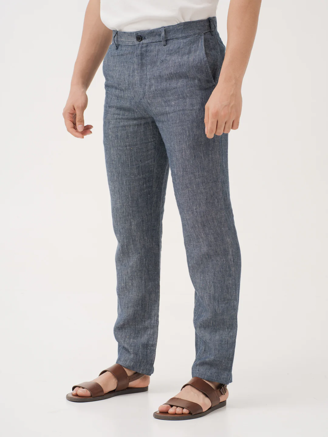 Thryv Indigo 100% Linen Pants - Image 4