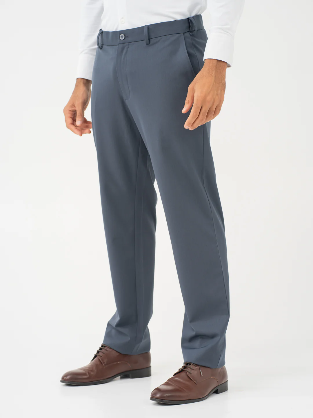 Thunder Grey Water Repellent Relaxed Fit Stretch Formal Pants - Image 8