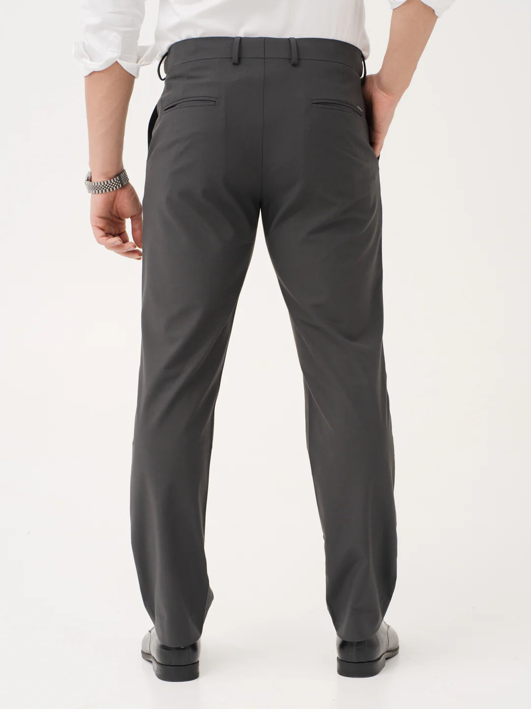 Timeless Grey Relaxed Fit Stretch Formal Pants - Image 7