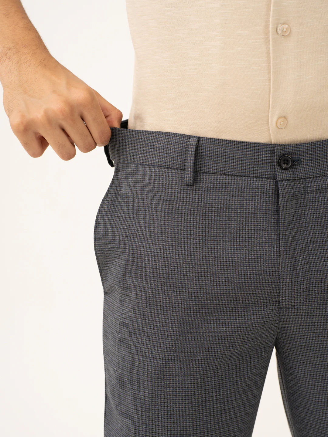 Titan Grey Houndstooth Stretch Formal Pants - Image 11