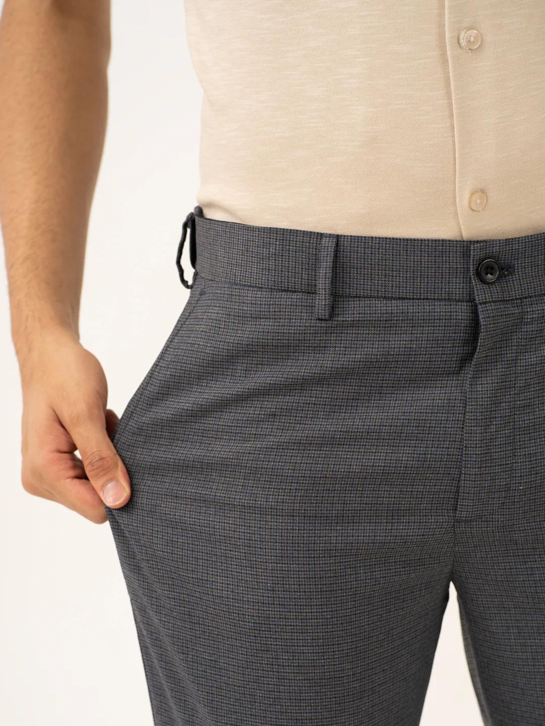 Titan Grey Houndstooth Stretch Formal Pants - Image 4