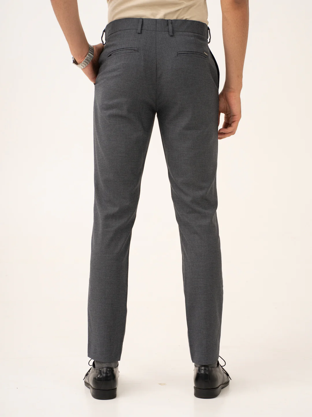 Titan Grey Houndstooth Stretch Formal Pants - Image 5