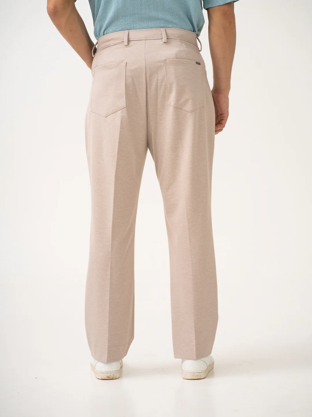 Tofu Beige Relaxed Fit Korean Pintuck Pants - Image 7