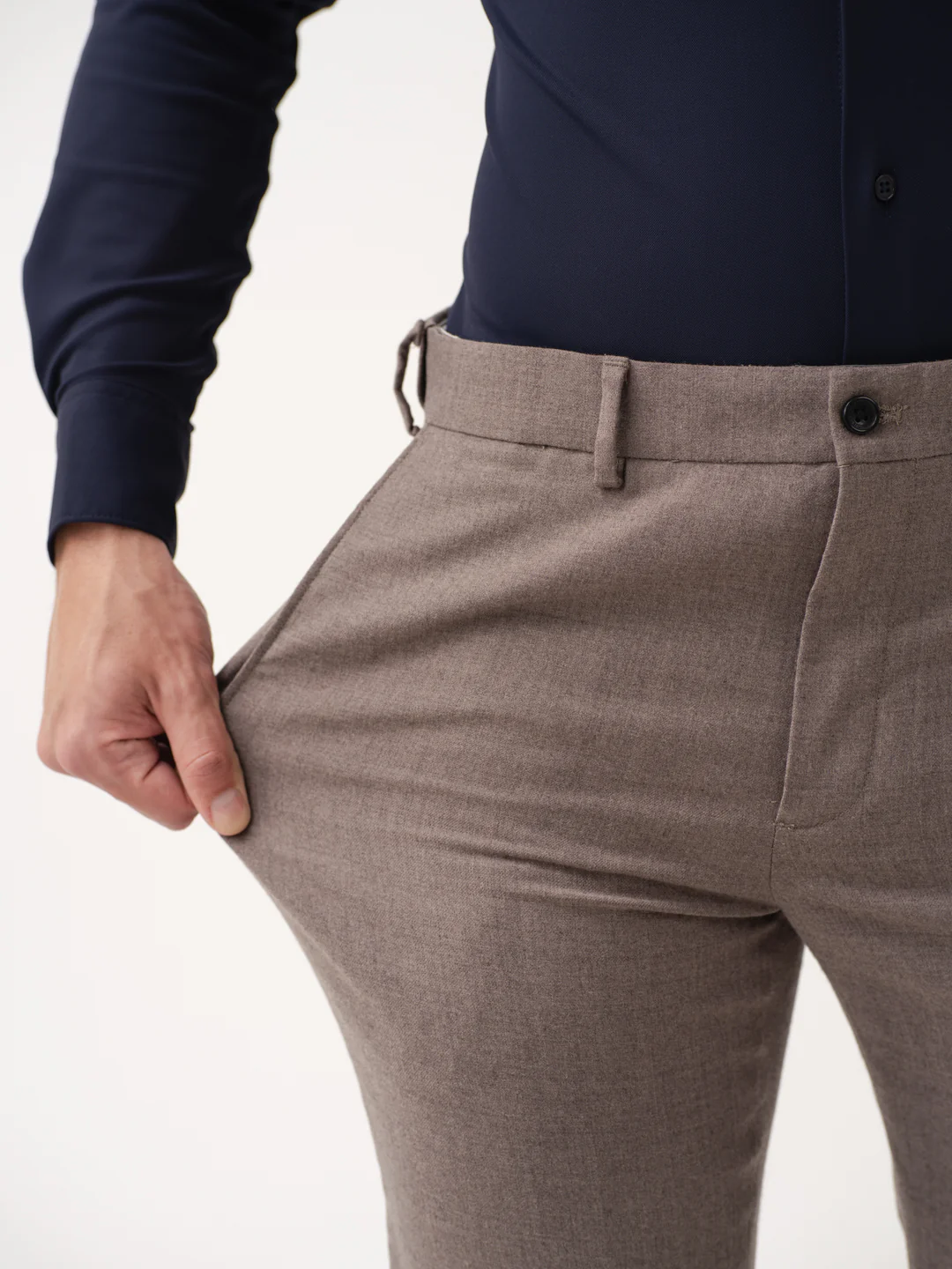 Tortona Brown Merino Wool Pants - Image 2