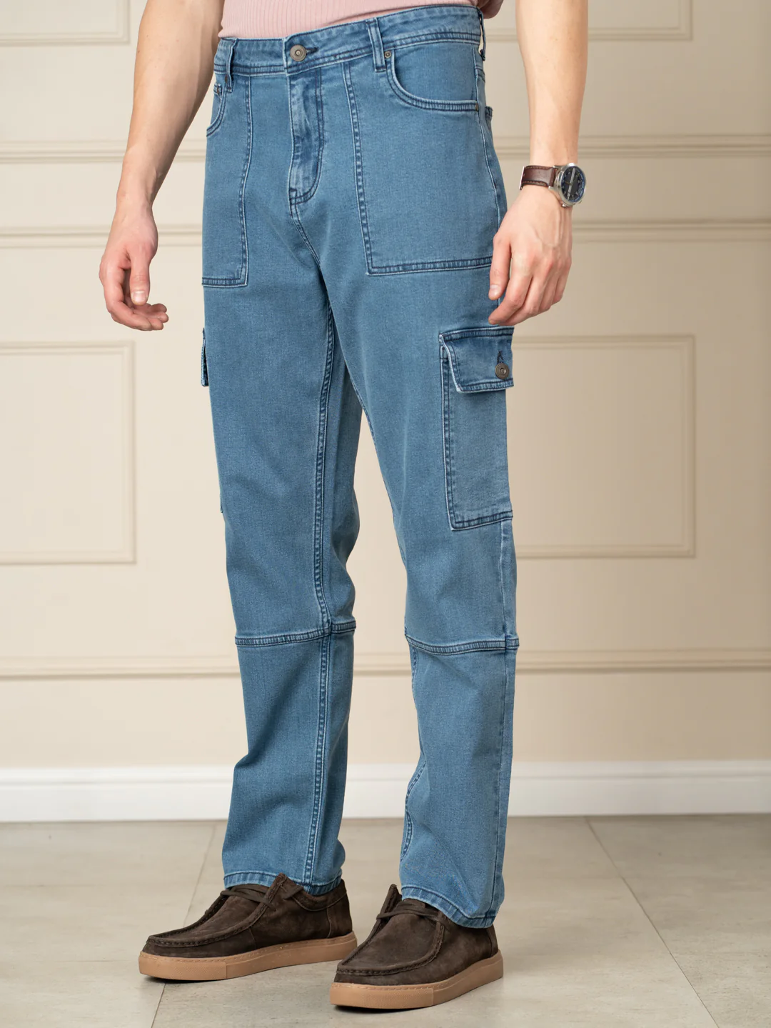 Trek Blue Relaxed Fit Denim Cargos - Image 10