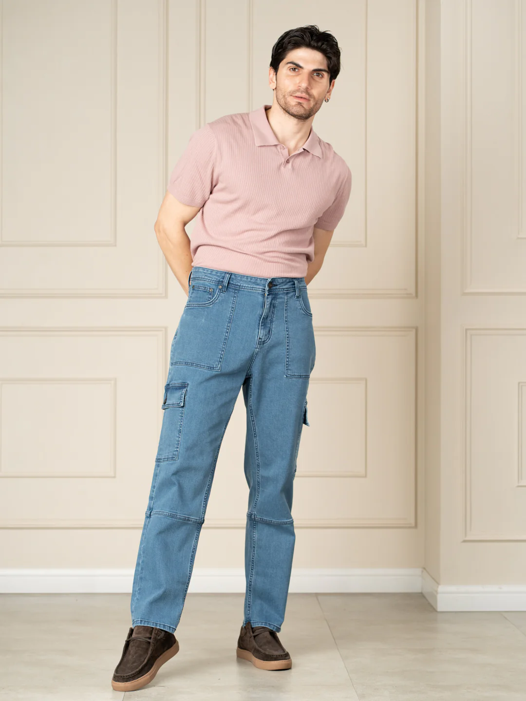 Trek Blue Relaxed Fit Denim Cargos - Image 2