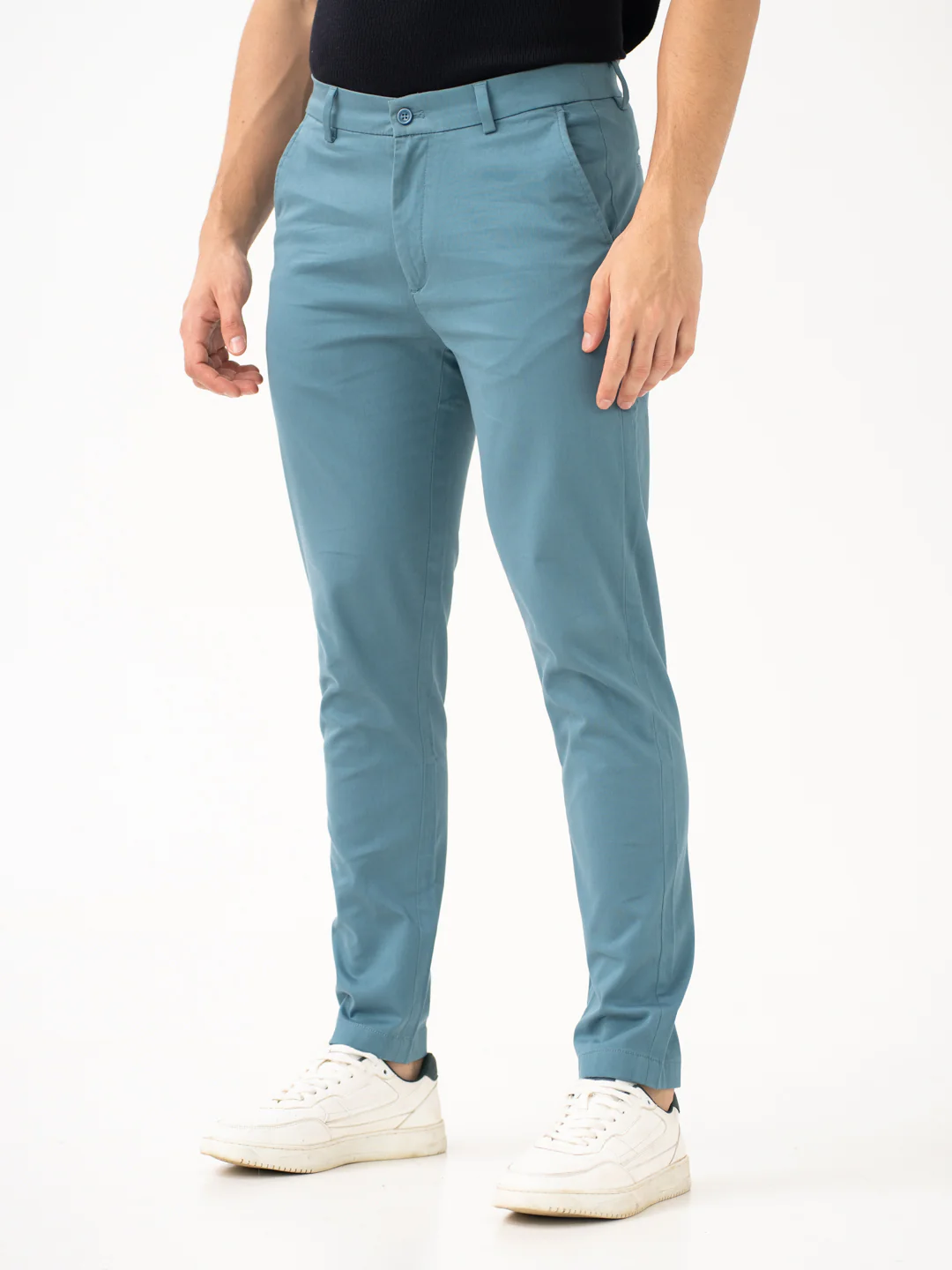 Tropical Turquoise Slim Fit Stretch Chinos - Image 10