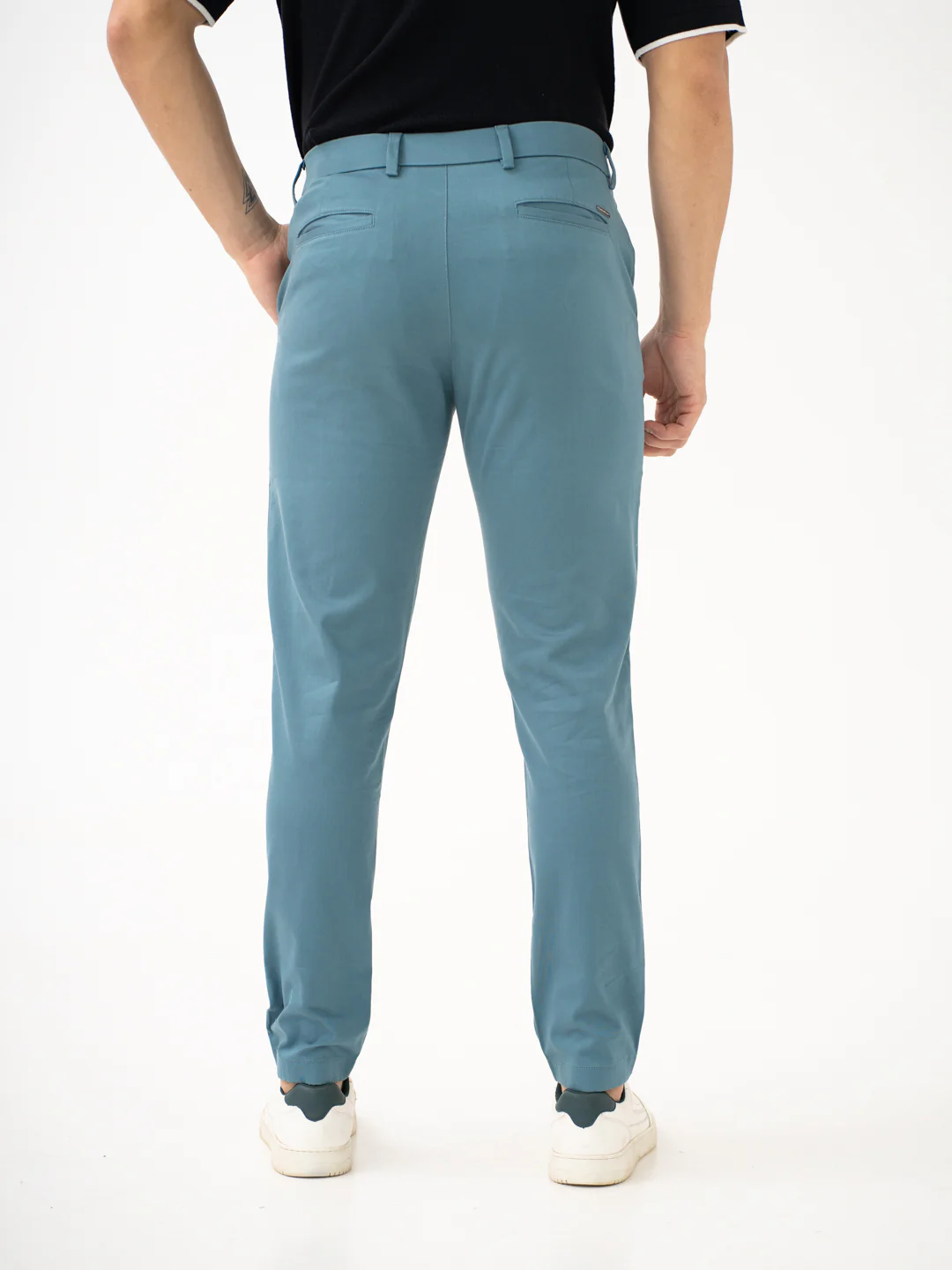 Tropical Turquoise Slim Fit Stretch Chinos - Image 7