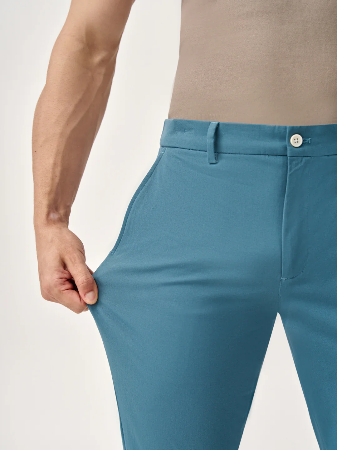 Tulum Turquoise Stretch Chinos - Image 3