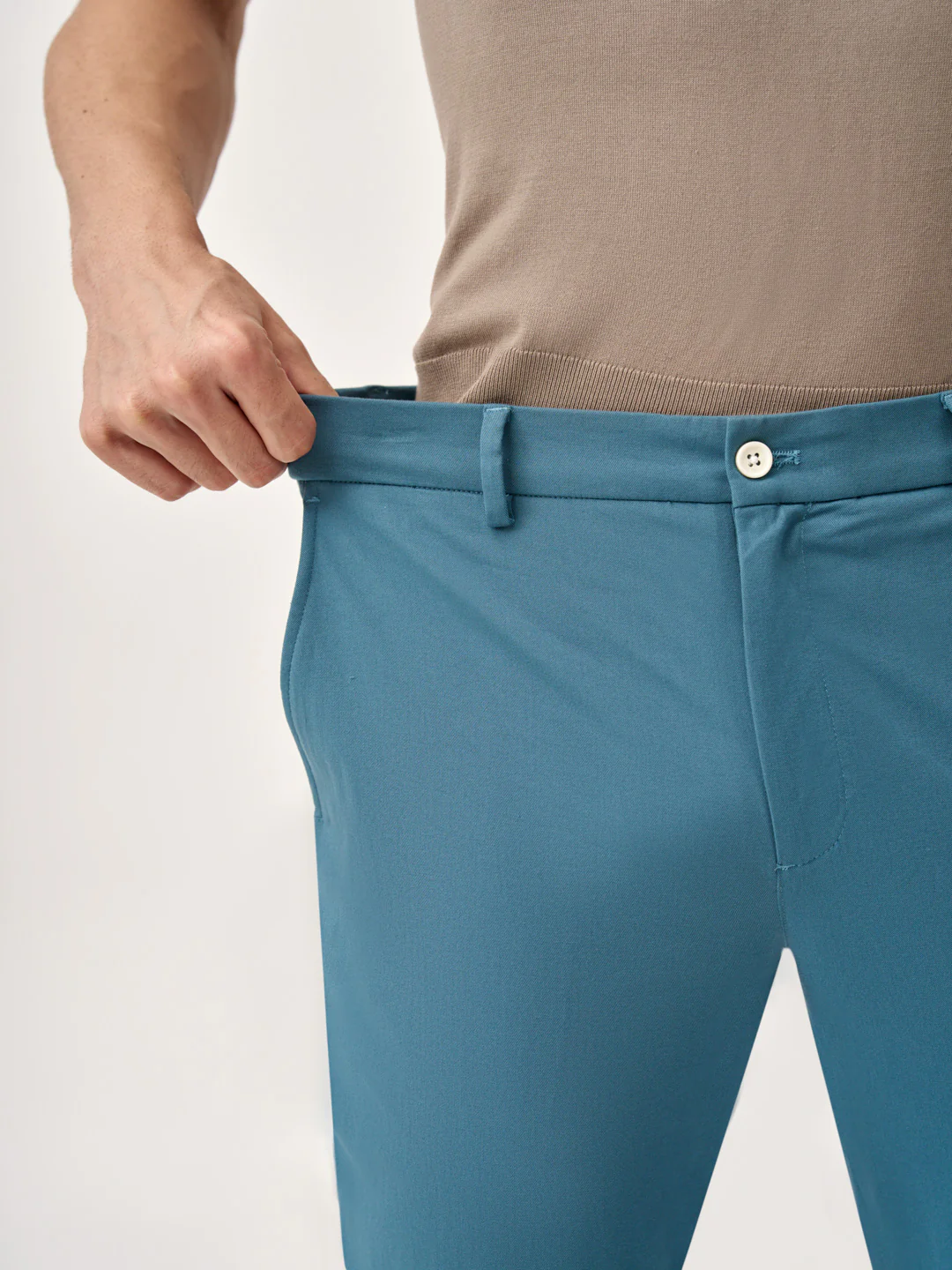 Tulum Turquoise Stretch Chinos - Image 4