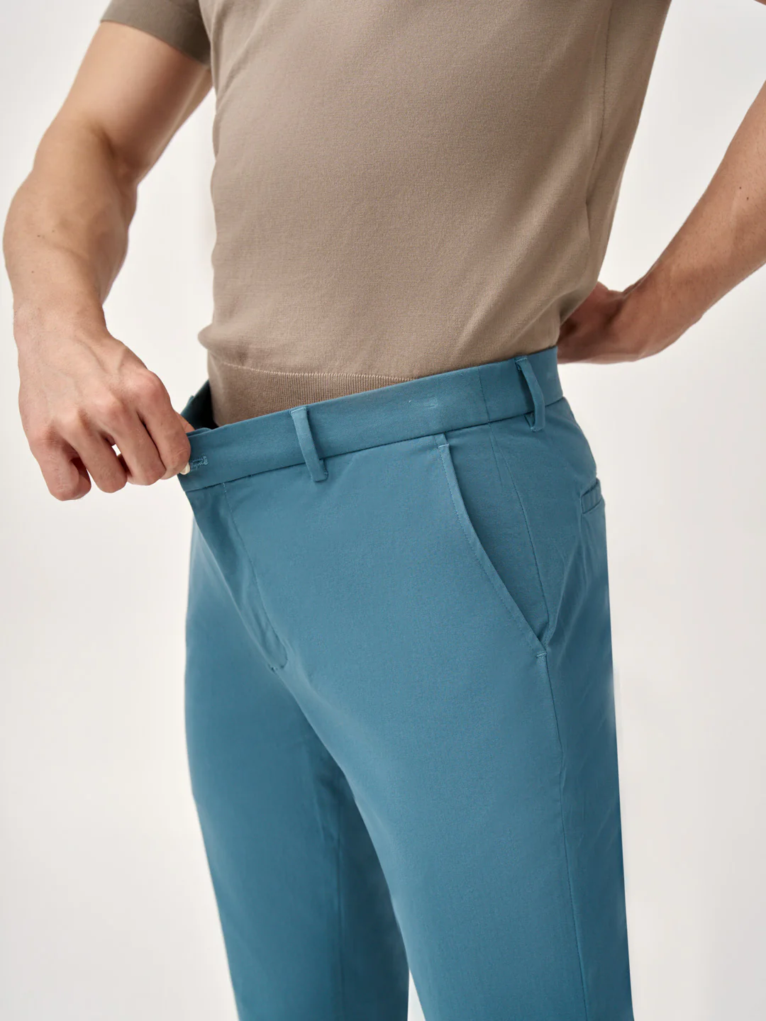 Tulum Turquoise Stretch Chinos - Image 5