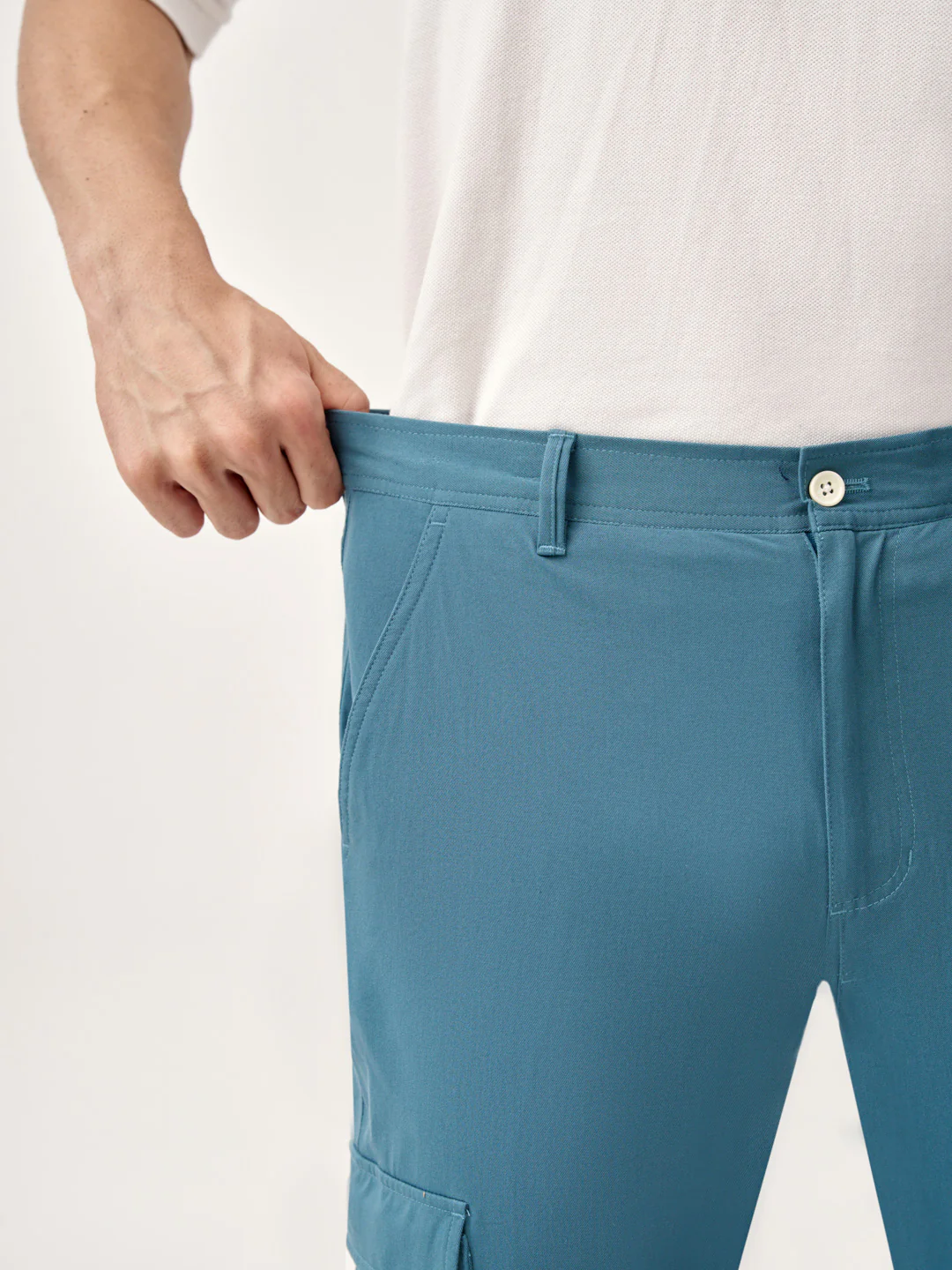 Tulum Turquoise Stretch Cargo Pants - Image 4