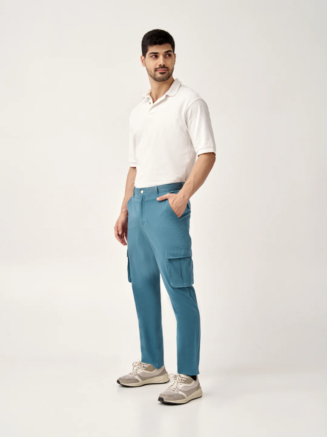 Tulum Turquoise Stretch Cargo Pants - Image 6