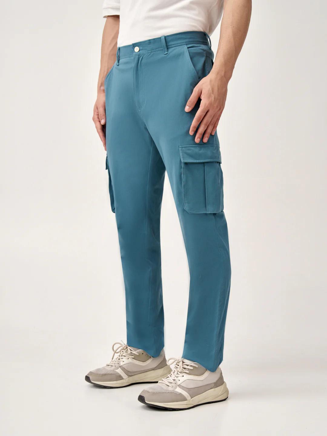 Tulum Turquoise Stretch Cargo Pants - Image 8