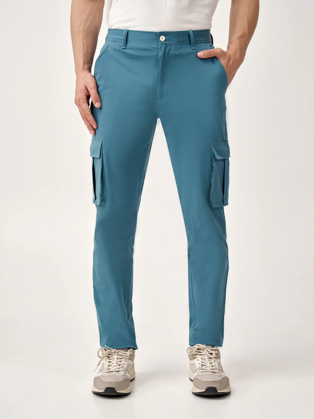 Tulum Turquoise Stretch Cargo Pants - Image 9