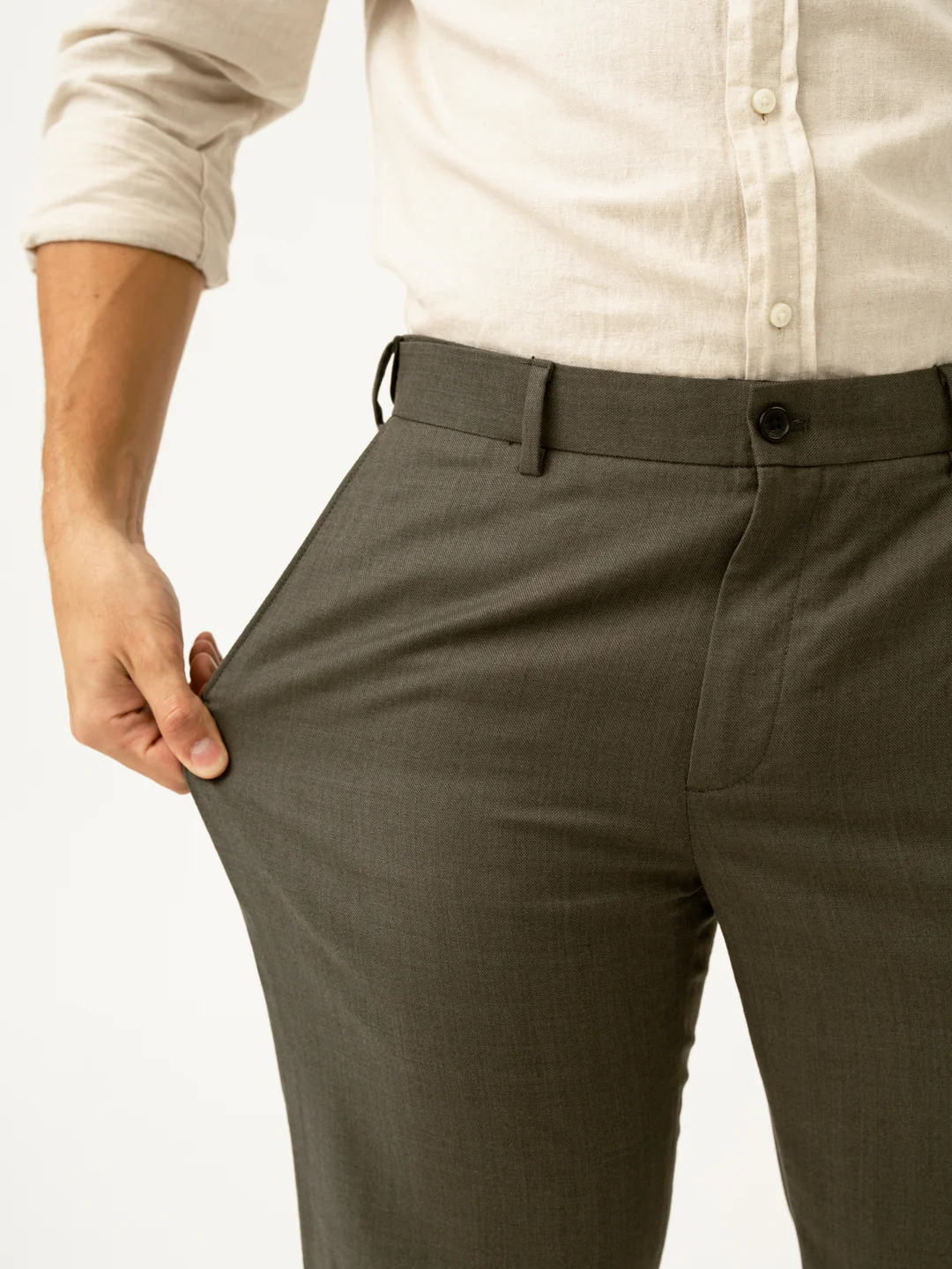 Turtle Olive Luxury Merino Wool Pants - Image 3
