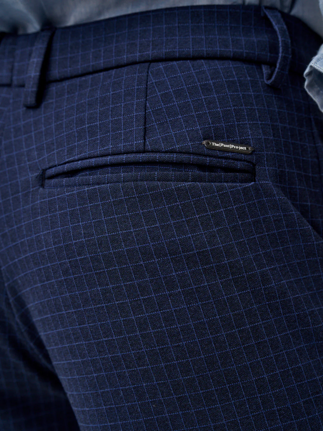 Udaipur Blue Checks Slim Fit Power Stretch Pants - Image 6