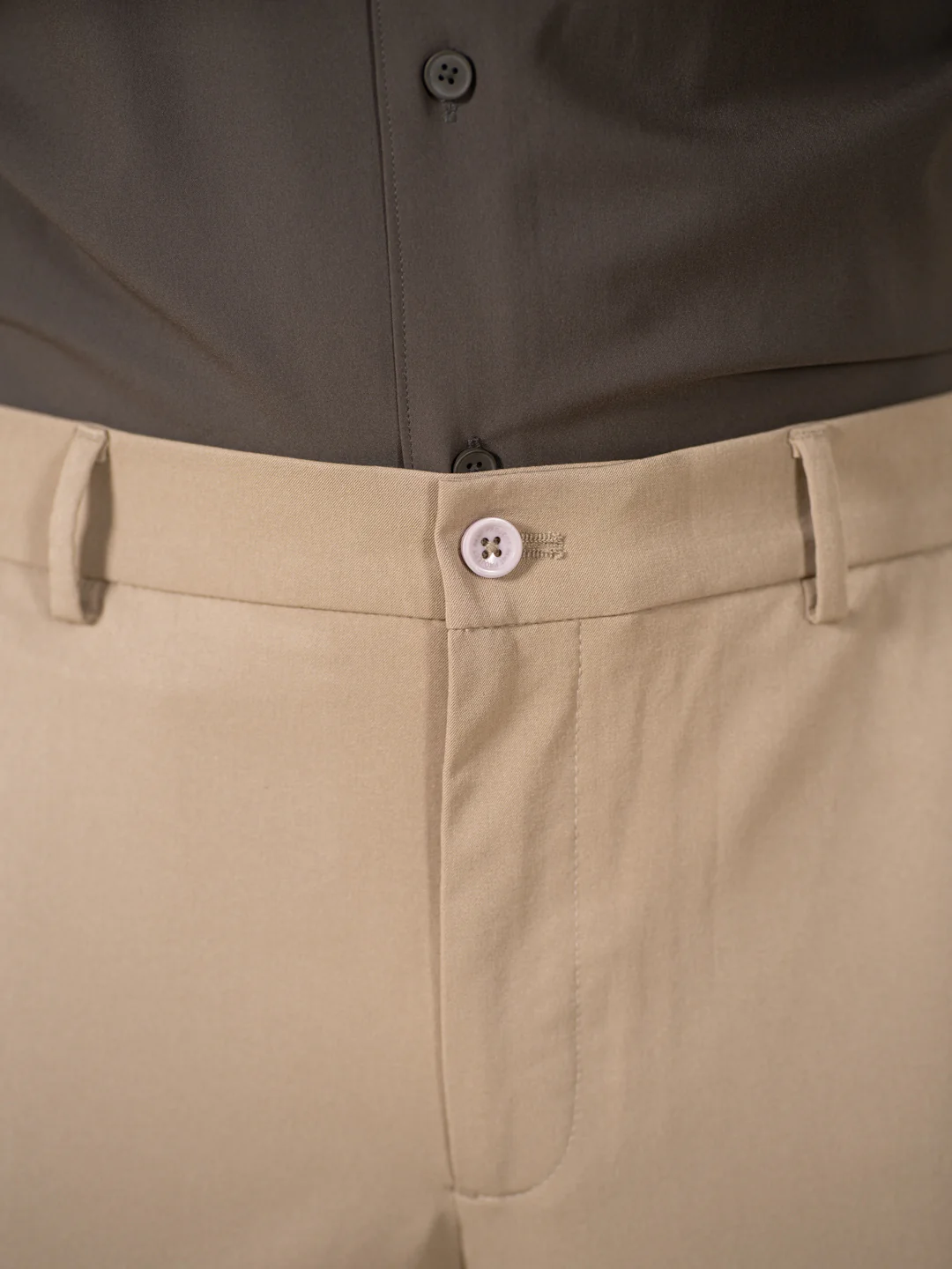Uncommon Beige 247 Relaxed Fit Smart Formal Trousers - Image 7