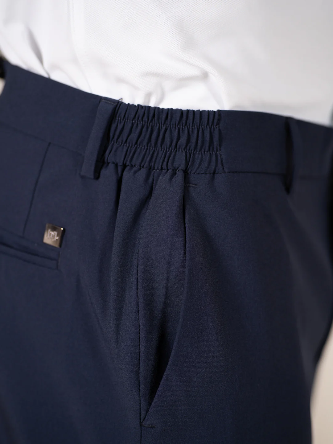 Uplift Navy 247 Relaxed Fit Smart Formal Trousers - Image 3