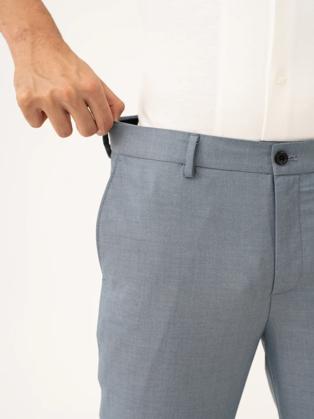 Vail Blue Twill Stretch Formal Pants - Image 11