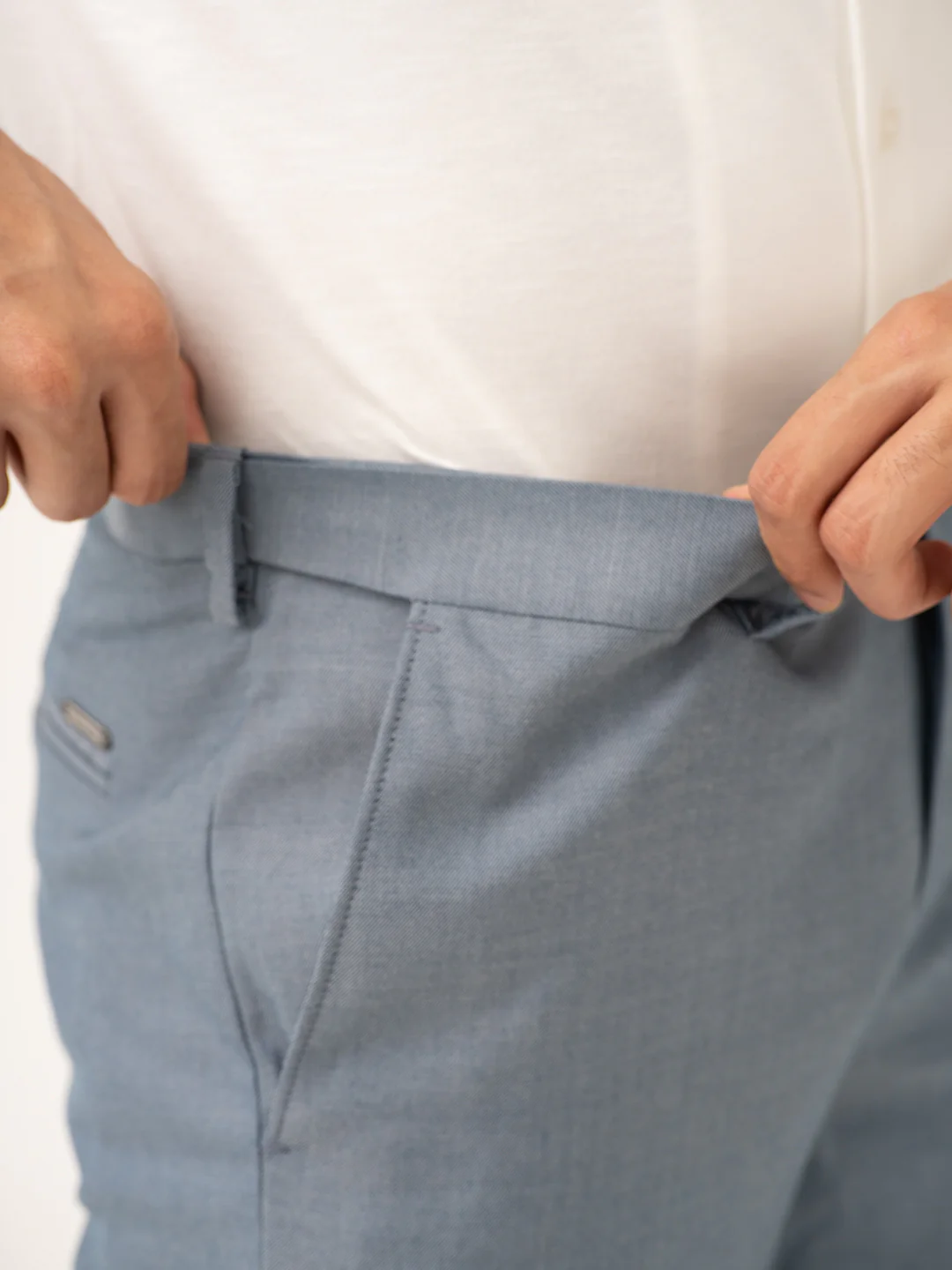 Vail Blue Twill Stretch Formal Pants - Image 3