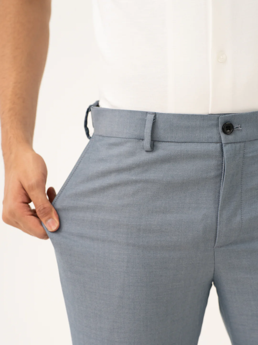 Vail Blue Twill Stretch Formal Pants - Image 4