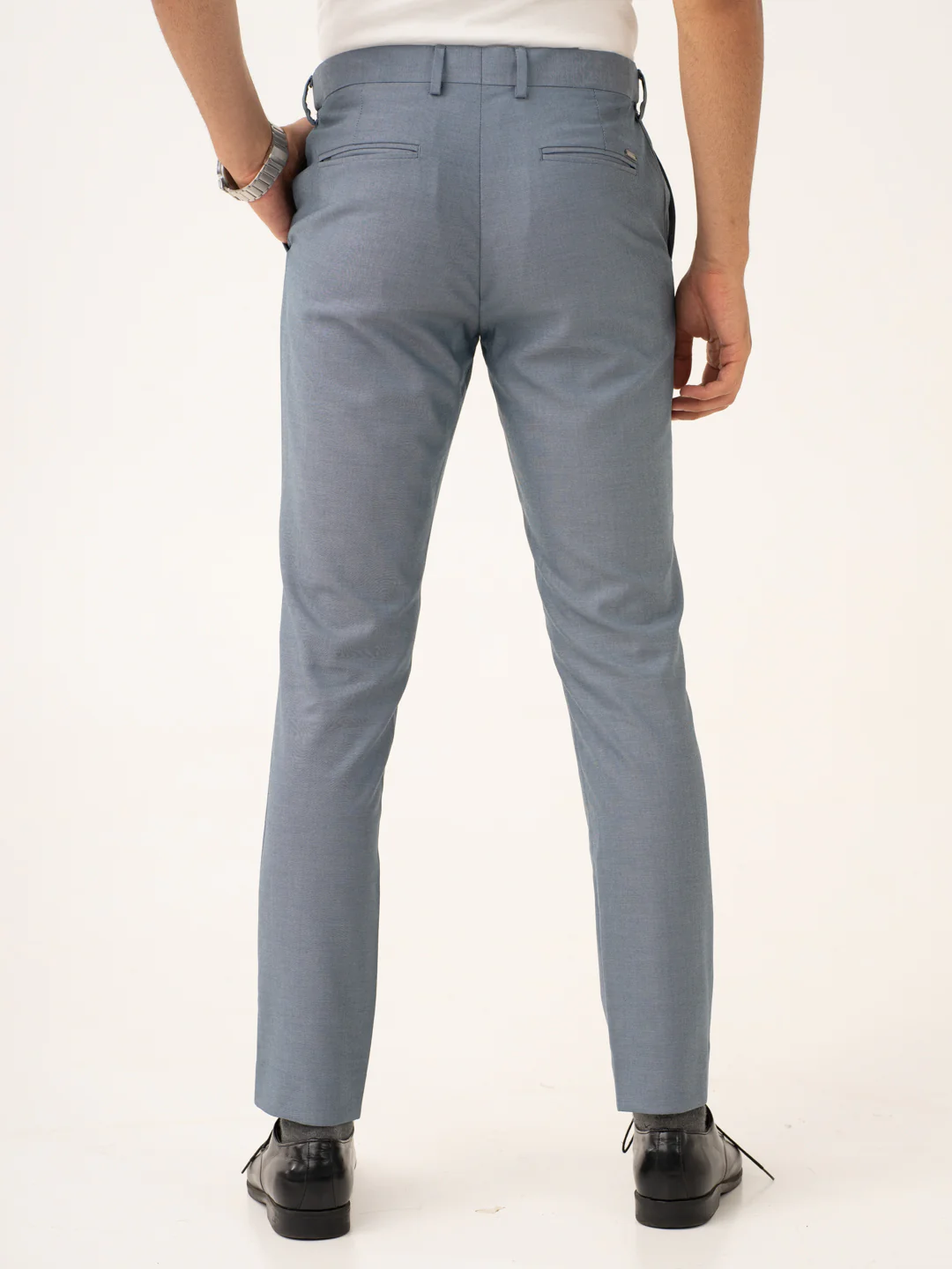 Vail Blue Twill Stretch Formal Pants - Image 5