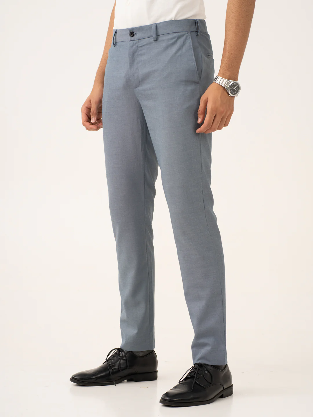 Vail Blue Twill Stretch Formal Pants - Image 6